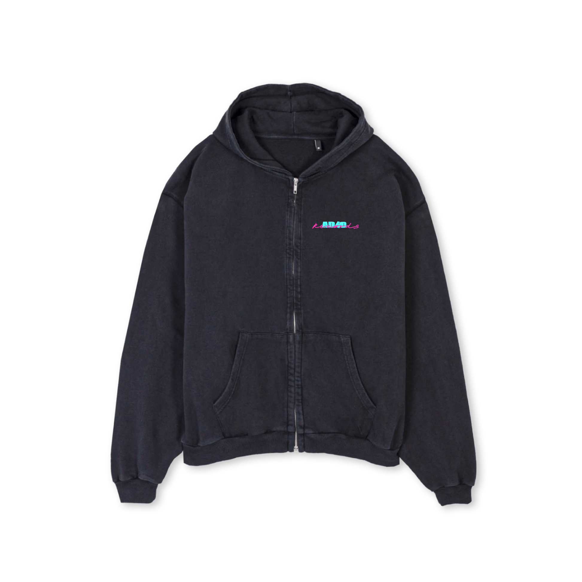 ADHD Zip Hoodie Vintage Black