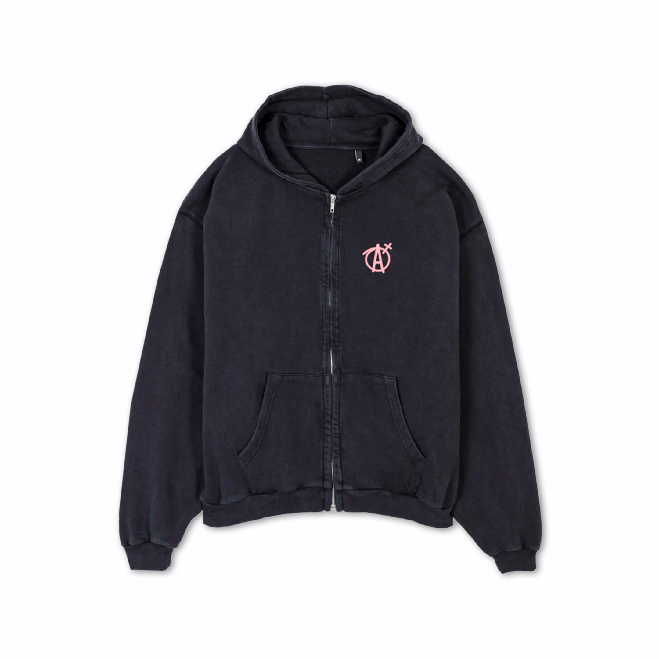Agnostic Vintage Black Zip Hoodie