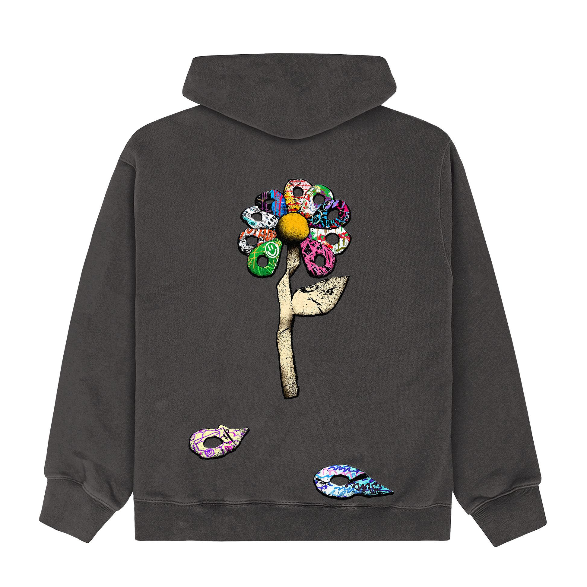 This Is A Flower Vintage Black Hoodie