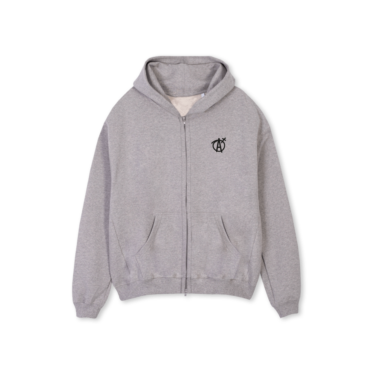 Death Ride Zip Hoodie Grey